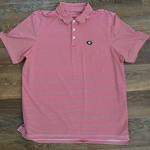 Vineyard Vines Georgia Bulldog performance polo XL red and white striped